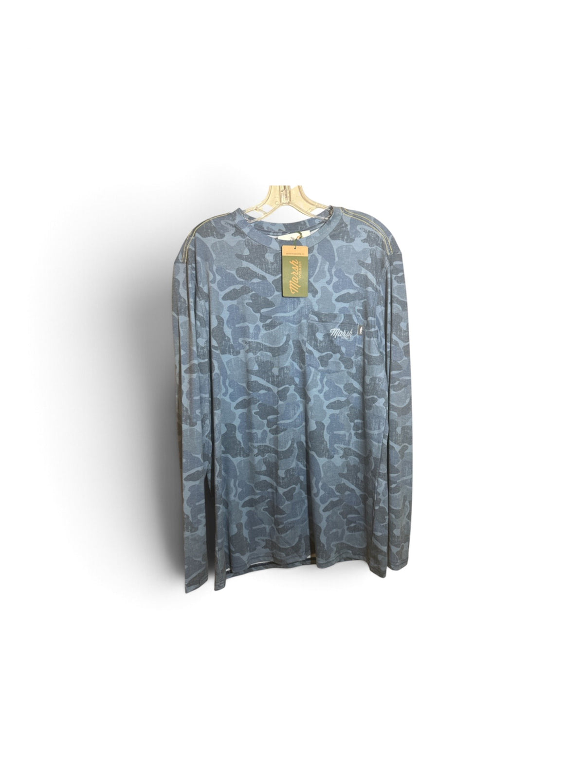 Men's Marsh Long Sleeve Blue Camo Shirt Size M - Image 1