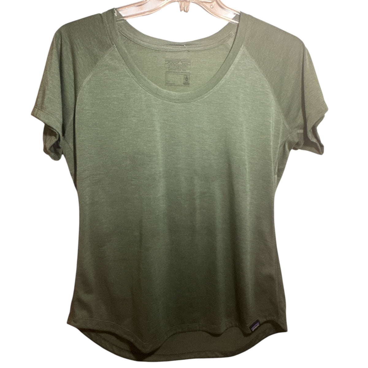 Patagonia Women's Olive Green Cool Trail T-Shirt Size Large - Image 1